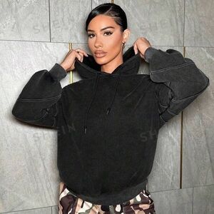 SHEIN SXY Drop Shoulder Drawstring Hoodie